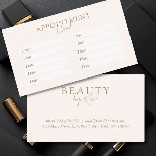 Beige & Bruin, Minimaal, Elegant, Salon Afsprakenkaartje