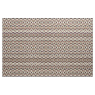 Beige Bruin Olijfgroen Azteekse Mozaïek Patroon Stof