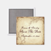 Beige bruin scrollblad Save the Date Magneet (Voorkant / Achterkant)