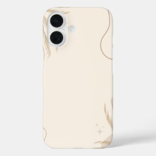 Beige Bruine Esthetische Bloemige Linktree Achterg iPhone 16 Hoesje