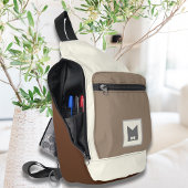 Beige bruine stad accessoire crossbody draagtas sling bag