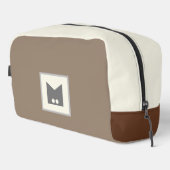 Beige bruine stijlvolle accessoire cosmetische toi toilettasje (Rechterhoek)