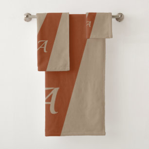 Beige brun moderne élégant chic audacieux monogram