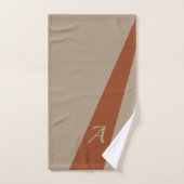 Beige brun moderne élégant chic audacieux monogram (Serviette à main)