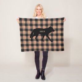 Beige Buffalo Pset Wild Coyote Dog aanpassen Fleece Deken