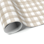 Beige Buffel Plaid Kerstmis Cadeaupapier (Rol Hoek)