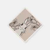 Beige Bunny Floral Spring Servet (Hoek)