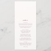 Beige & Burgundy Elegant Minimalist Wedding Menu (Voorkant)