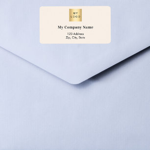 Beige business logo retour adres verzending etiket