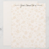 Beige Calico gepersonaliseerd Briefhoofd (Voorkant / Achterkant)