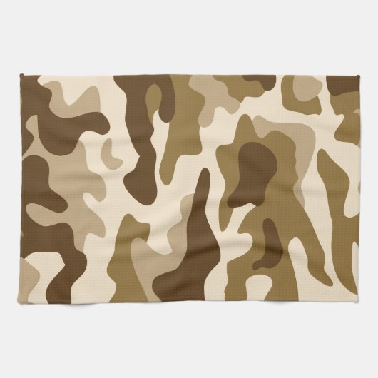 Beige camouflage patroon theedoek (Horizontaal)