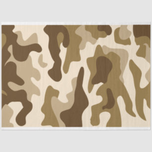 Beige camouflage patroon tissuepapier