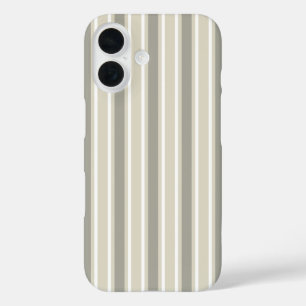 Beige candy strepen iPhone 16 hoesje