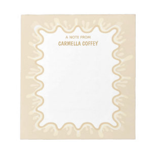Beige Caramel Latte Milkshake Spat Personal Naam Notitieblok