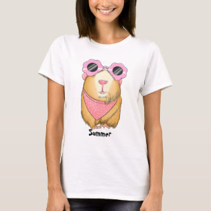 Beige cavia met roze bandana t-shirt