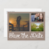 Beige Chalk sparen het Briefkaart van de Datum van (Voorkant / Achterkant)