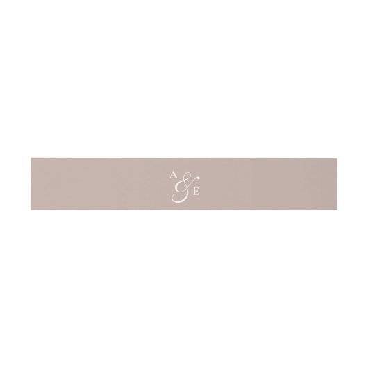 Beige Champagne Monogram Script Ampersand Uitnodigingen Wikkel (Vlak)