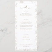 Beige Chinoiserie Floral Wedding Menu (Voorkant)