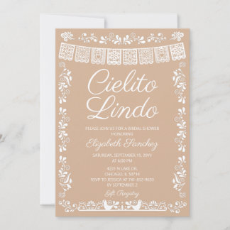 Beige Cielito Lindo Bruidsfeest Kaart