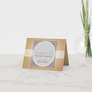 Beige Circle P Square Labels Sympathie Dank u Bedankkaart