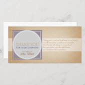 Beige Circle P Square Labels Sympathie P Hartelijk Bedankkaart (Voorkant / Achterkant)