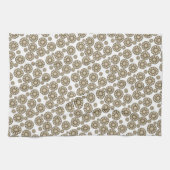 Beige Circular White Kitchen Hand Towel Theedoek (Horizontaal)