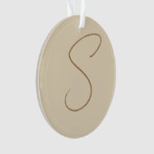 Beige Classic manuscrit Monogramme initial (devant)