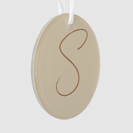 Beige Classic manuscrit Monogramme initial (devant)