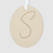 Beige Classic manuscrit Monogramme initial (devant)