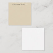 Beige Classical Plain Professional Notitiekaartje (Voorkant / Achterkant)