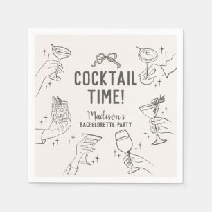 Beige Cocktailparty Retro Meisjesuitje Servet