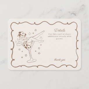 Beige Cocktails en Cowgirls Rodeo Details Invoegen Informatiekaartje