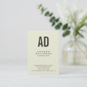 Beige Color Trendy Vertical Monogram Visitekaartje (Staand voorkant)