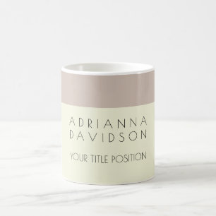 Beige Color White Trendy Minimalist Koffiemok