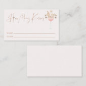 Beige Combien de baisers Fête des mariées carte de (Devant / Derrière)