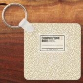 Beige Composition Notitieboek Sleutelhanger (Voorkant)