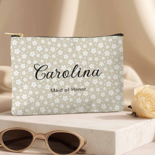 Beige Confetti Bloemen Bruidsmeisje Etui