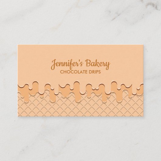 Beige Cream Driving Wafer Visitekaartje (Voorkant)