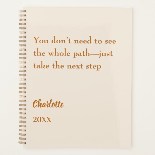 Beige cream inspirational goal quote 2026 planner (Voorkant)