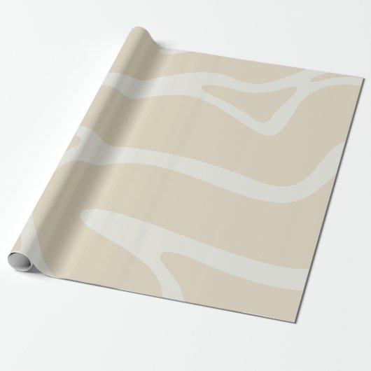 Beige Crème Eenvoudig Organisch Patroon Cadeaupapier (Uitgerold)