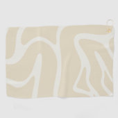 Beige Crème Eenvoudig Organisch Patroon Golfhanddoek (Horizontaal)