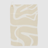 Beige Crème Eenvoudig Organisch Patroon Golfhanddoek (Voorkant)