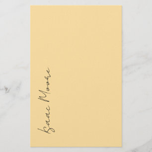 Beige Crème Eenvoudige Elegante Script Calligrafie Briefpapier
