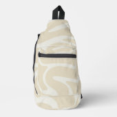 Beige Crème Eenvoudige Organische Patroon Schouder Sling Bag (Voorkant)