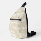 Beige Crème Eenvoudige Organische Patroon Schouder Sling Bag (Rechterhoek)