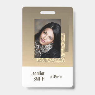 Beige Crème Eenvoudige Zakelijke Logo Barcode Sjab Badge