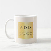 Beige crème kleur bedrijf logo koffiemok (Links)