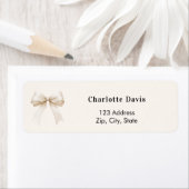 Beige crème lint terug adres  etiket (Insitu)