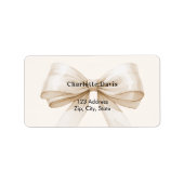 Beige crème lint terug stuuradres  etiket (Voorkant)