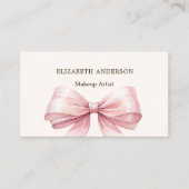 Beige crème roze boog elegante qr code visitekaartje (Voorkant)